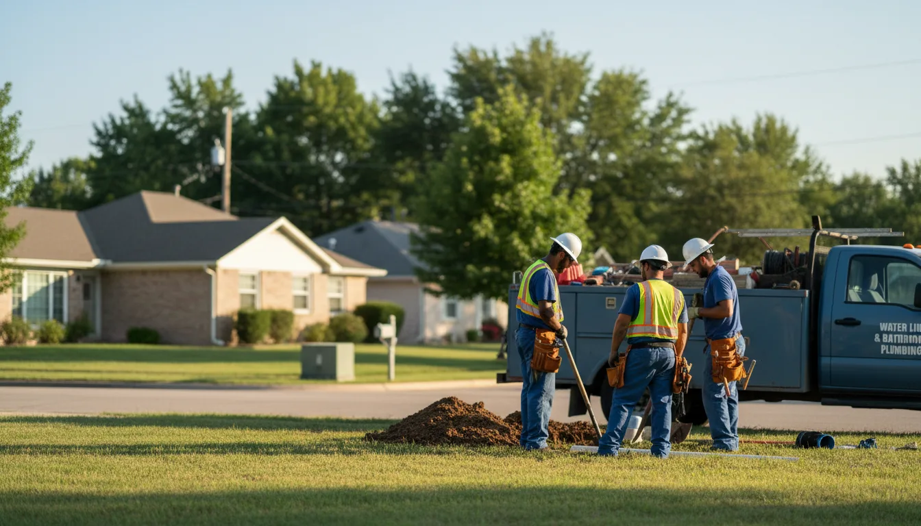 Residential water line and bathroom plumbing service in Moody, MO